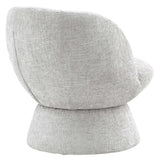 28 Inch Chenille Fabric Swivel Barrel Accent Chair