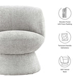 28 Inch Chenille Fabric Swivel Barrel Accent Chair