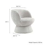 28 Inch Chenille Fabric Swivel Barrel Accent Chair