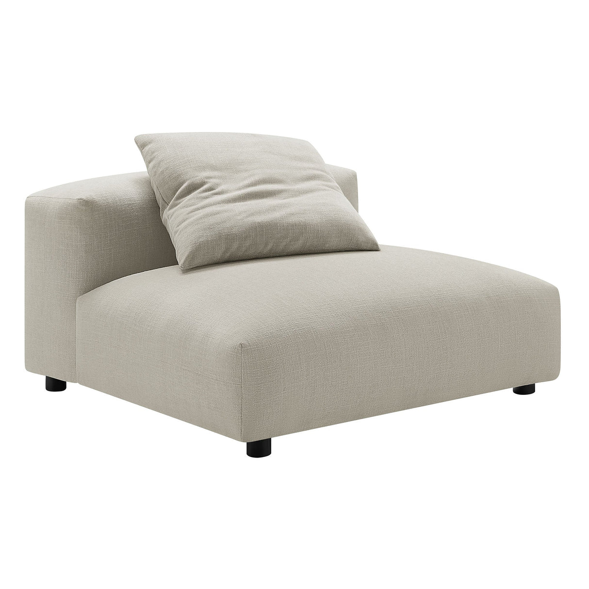 91 Inch Modular Upholstered Fabric Armless Chair and Ottoman Set