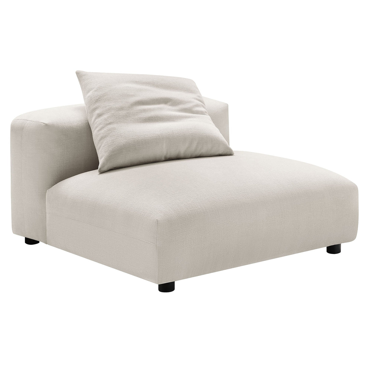 91 Inch Modular Upholstered Fabric Armless Chair and Ottoman Set