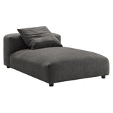 41 Inch Woven Fabric Modular Armless Chaise Lounge