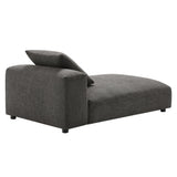 41 Inch Woven Fabric Modular Armless Chaise Lounge
