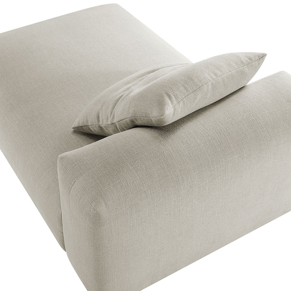 41 Inch Woven Fabric Modular Armless Chaise Lounge