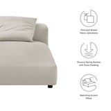 41 Inch Woven Fabric Modular Armless Chaise Lounge