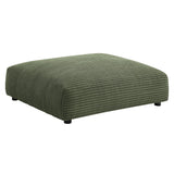 2 Piece 91" Modular Corduroy Upholstered Armless Loveseat and Ottoman Set