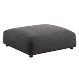 91 Inch Modular Upholstered Fabric Armless Chair and Ottoman Set