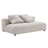 2 Piece 107" Modular Corduroy Upholstered Sectional Sofa With Chaise