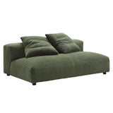 2 Piece 91" Modular Corduroy Upholstered Armless Loveseat and Ottoman Set