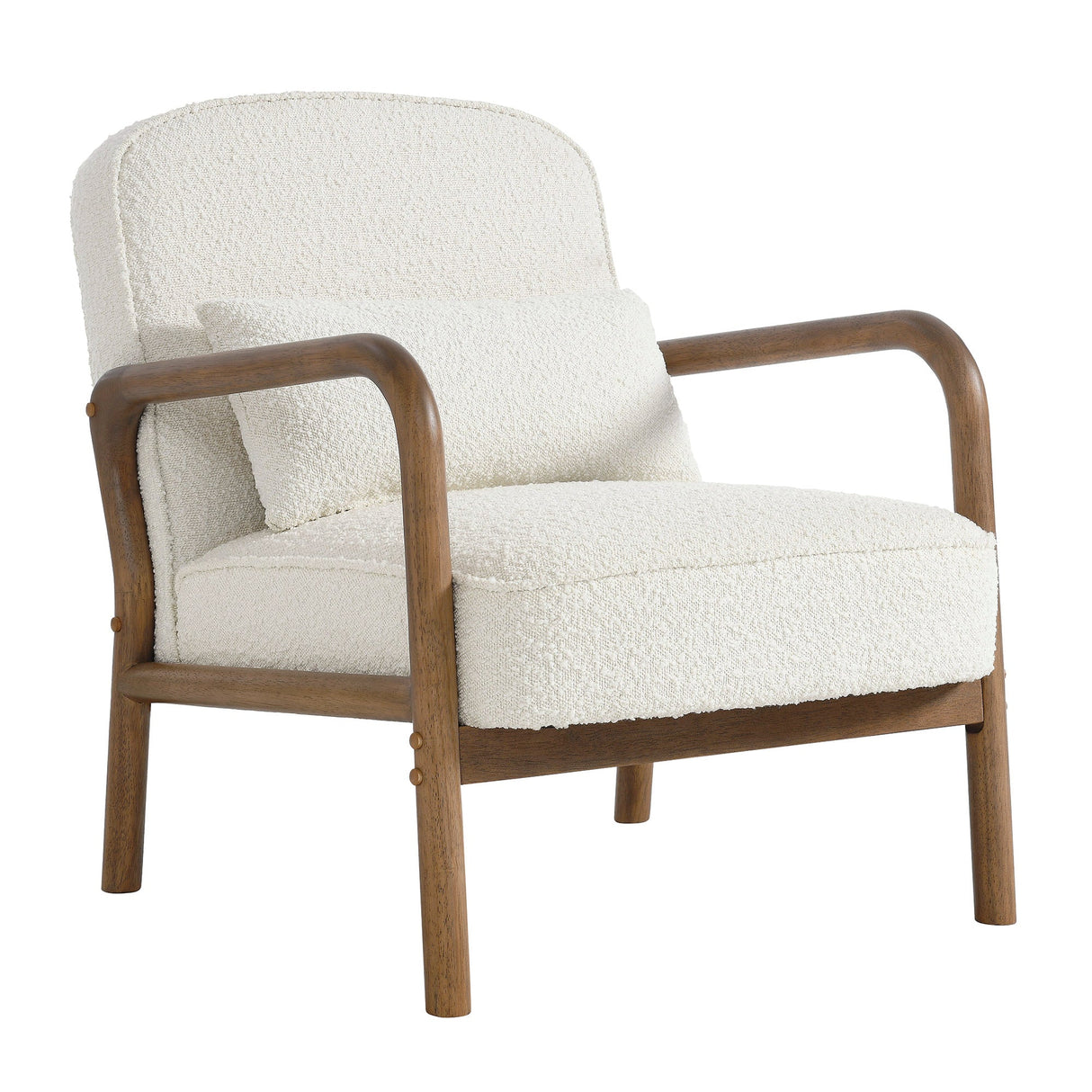 26 Inch Mid-Century Modern Boucle Fabric Armchair
