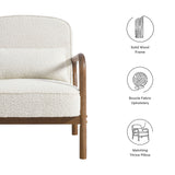 26 Inch Mid-Century Modern Boucle Fabric Armchair
