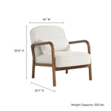 26 Inch Mid-Century Modern Boucle Fabric Armchair