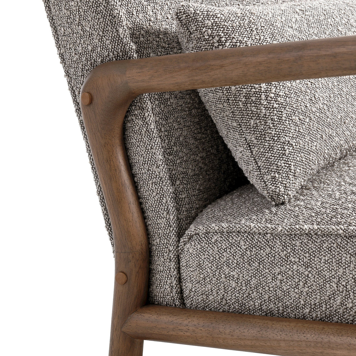 26 Inch Mid-Century Modern Boucle Fabric Armchair