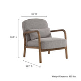 26 Inch Mid-Century Modern Boucle Fabric Armchair