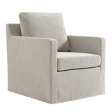 30 Inch Modern Fabric Slipcovered Swivel Armchair