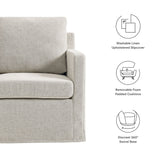 30 Inch Modern Fabric Slipcovered Swivel Armchair