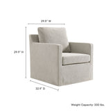 30 Inch Modern Fabric Slipcovered Swivel Armchair