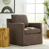 30 Inch Modern Fabric Slipcovered Swivel Armchair