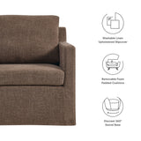 30 Inch Modern Fabric Slipcovered Swivel Armchair