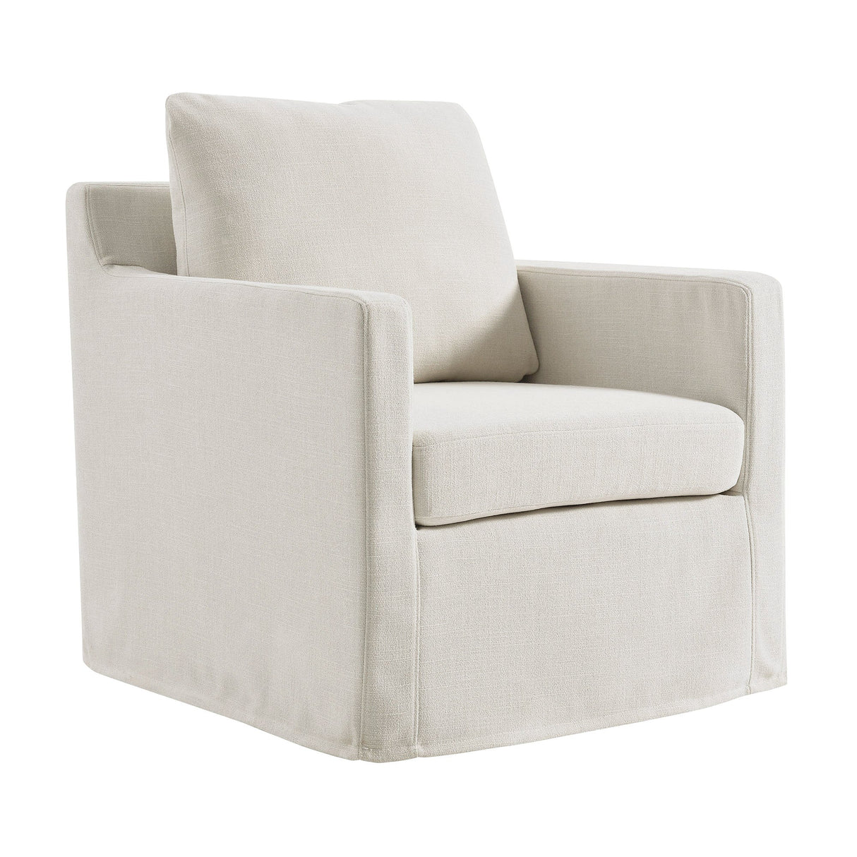 30 Inch Modern Fabric Slipcovered Swivel Armchair