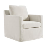 30 Inch Modern Fabric Slipcovered Swivel Armchair