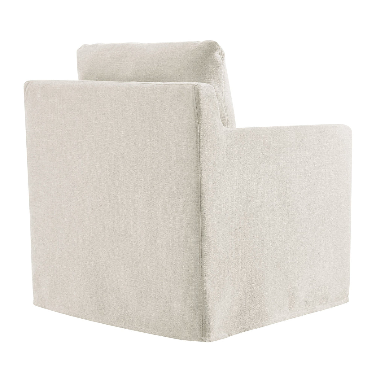 30 Inch Modern Fabric Slipcovered Swivel Armchair