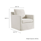 30 Inch Modern Fabric Slipcovered Swivel Armchair