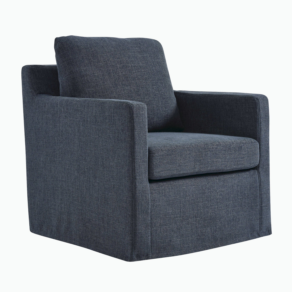 30 Inch Modern Fabric Slipcovered Swivel Armchair