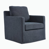 30 Inch Modern Fabric Slipcovered Swivel Armchair