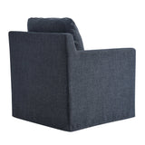 30 Inch Modern Fabric Slipcovered Swivel Armchair