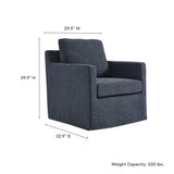 30 Inch Modern Fabric Slipcovered Swivel Armchair