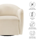 31 Inch Performance Velvet Swivel Armchair