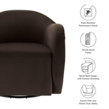 31 Inch Performance Velvet Swivel Armchair
