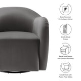 31 Inch Performance Velvet Swivel Armchair