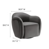 31 Inch Performance Velvet Swivel Armchair