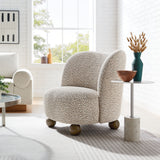 28 Inch Boucle Fabric Accent Chair