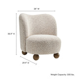 28 Inch Boucle Fabric Accent Chair