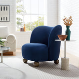 28 Inch Performance Velvet Curved Barrel Accent Chair