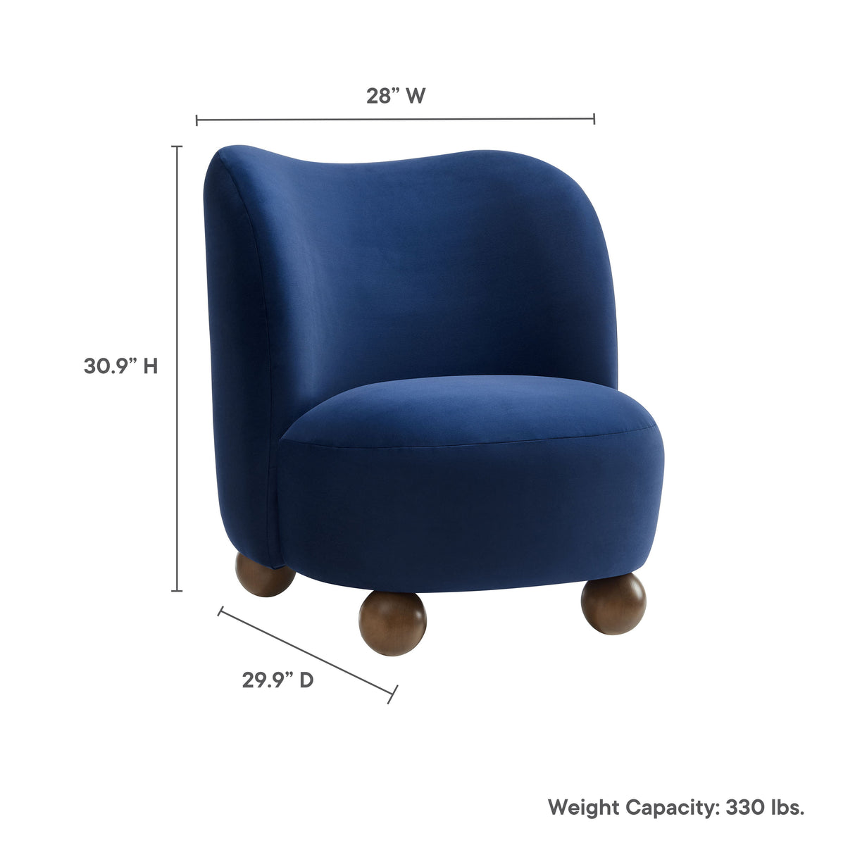 28 Inch Performance Velvet Curved Barrel Accent Chair