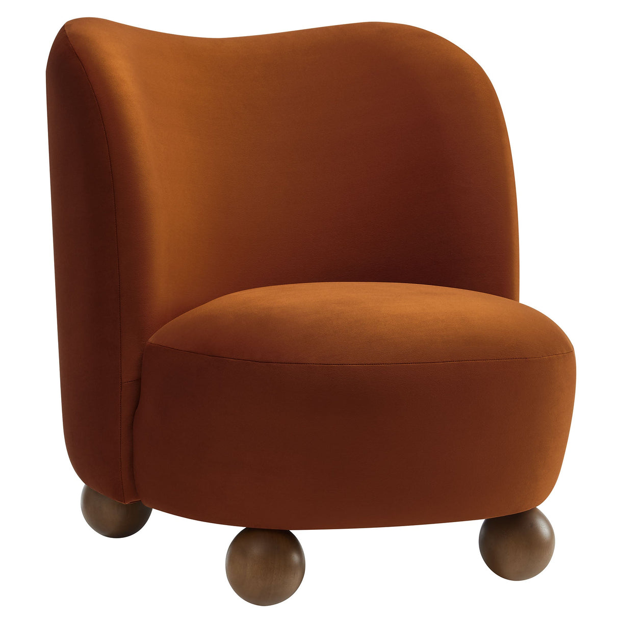 28 Inch Performance Velvet Curved Barrel Accent Chair