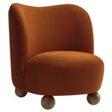 28 Inch Performance Velvet Curved Barrel Accent Chair