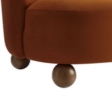 28 Inch Performance Velvet Curved Barrel Accent Chair