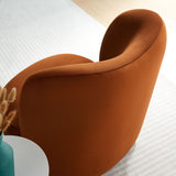 28 Inch Performance Velvet Curved Barrel Accent Chair