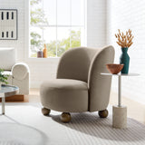 28 Inch Performance Velvet Curved Barrel Accent Chair