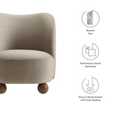 28 Inch Performance Velvet Curved Barrel Accent Chair