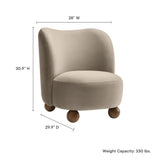 28 Inch Performance Velvet Curved Barrel Accent Chair