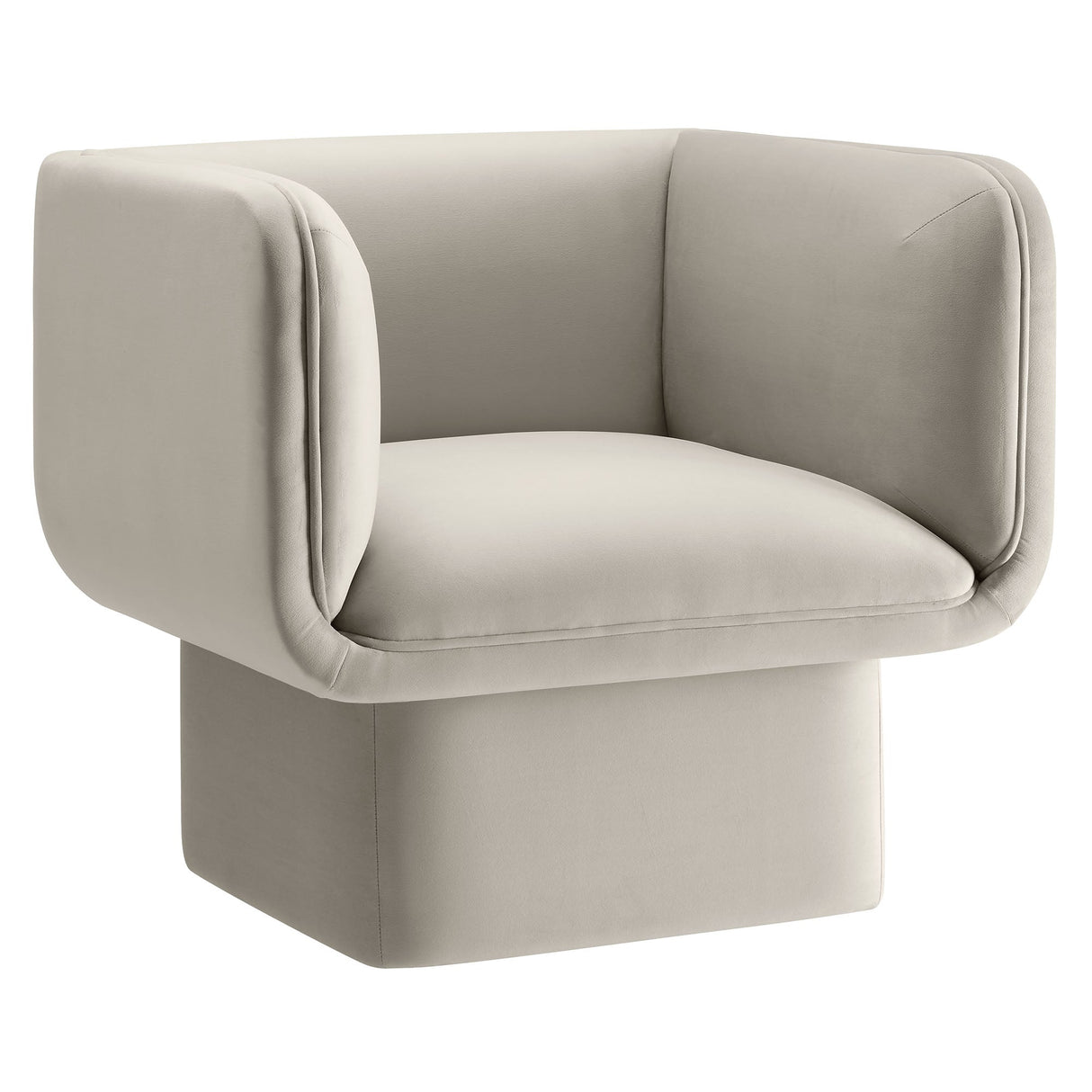 35 Inch Square Performance Velvet Accent Armchair