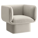 35 Inch Square Performance Velvet Accent Armchair