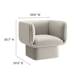 35 Inch Square Performance Velvet Accent Armchair