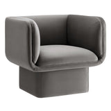 35 Inch Square Performance Velvet Accent Armchair